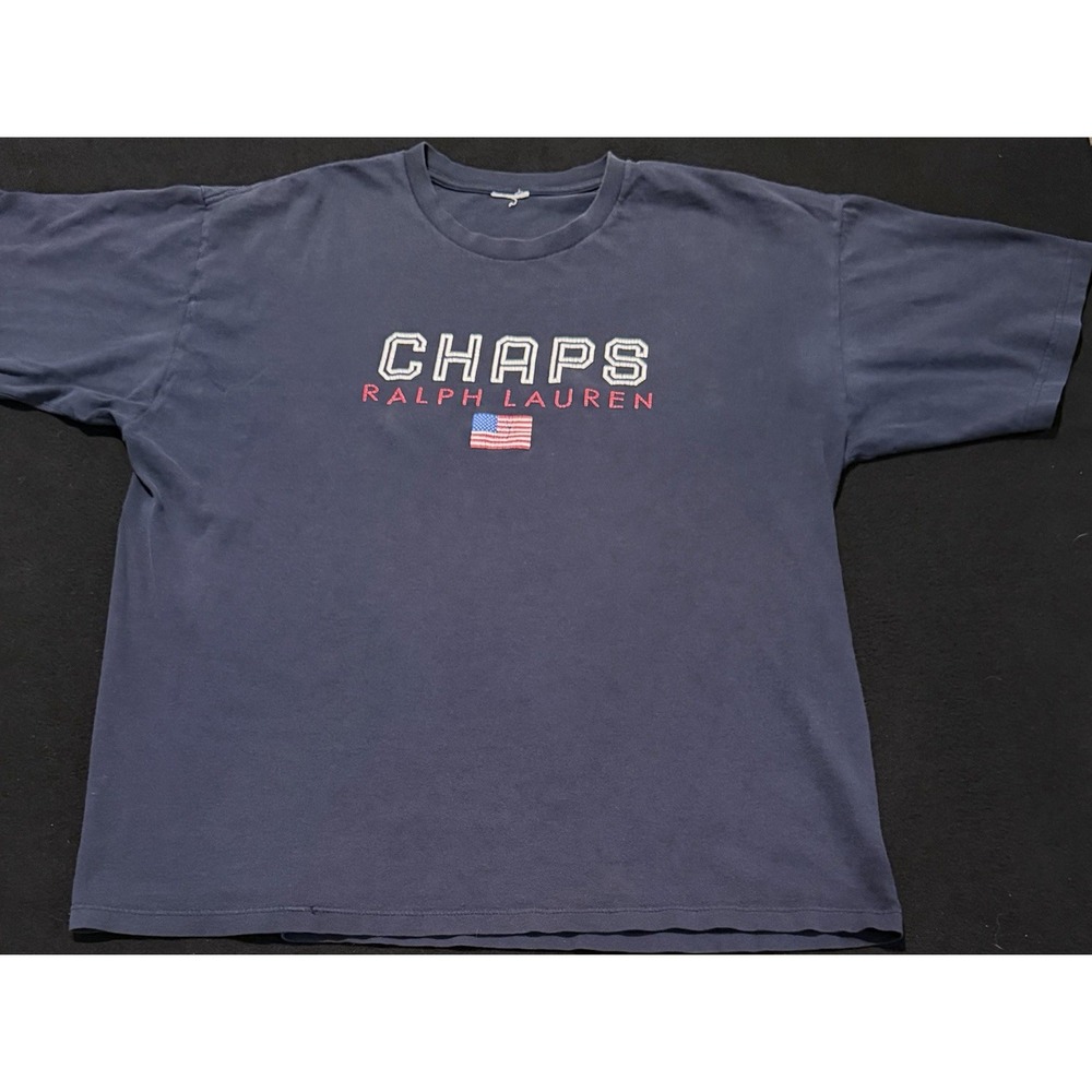 Chaps Ralph Lauren‎ Vintage Flag Graphic Navy Blue Mens Size XL